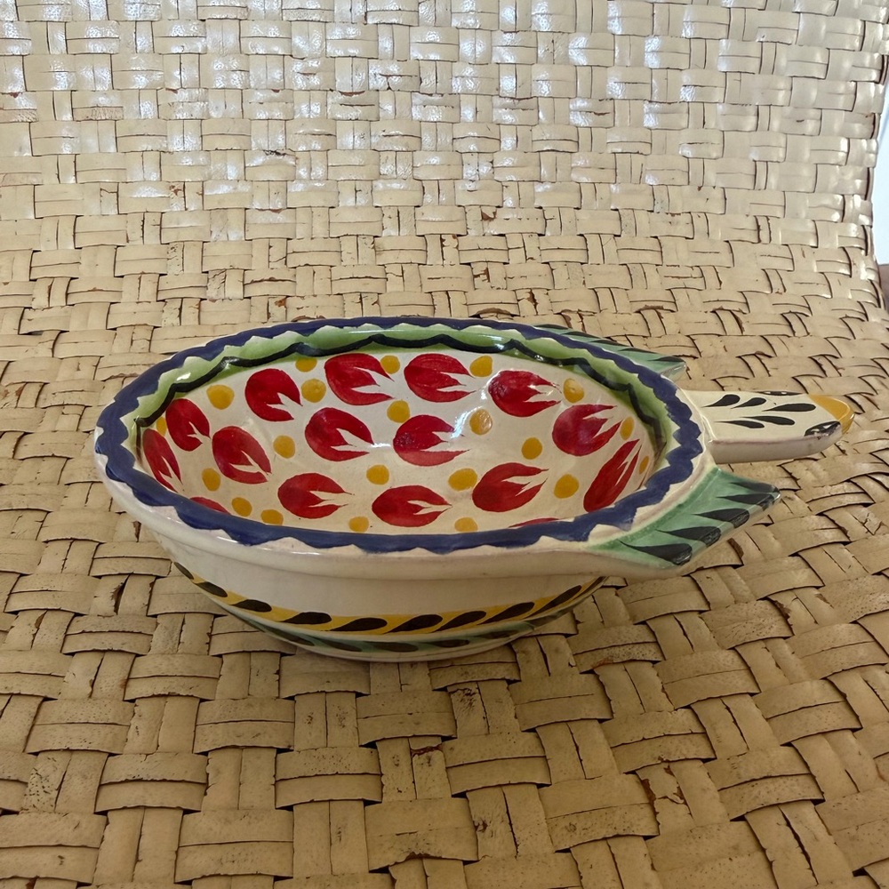 Mexican Pottery Turtle Shaped Ceramic Salsa Bowl Hand painted signed - Picture 3 of 6